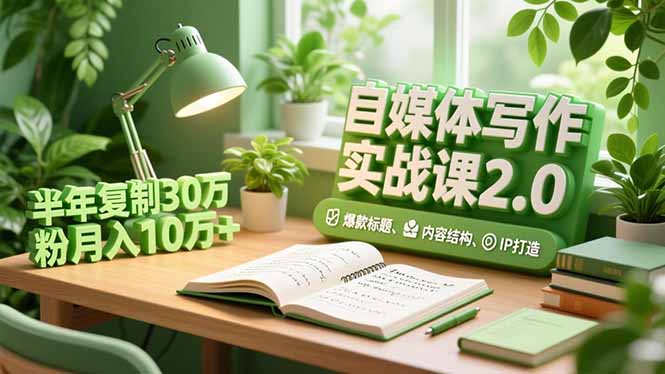 自媒体写作实战课2.0，爆款标题、内容结构、IP打造，半年复制30万粉月入10万+-HEIXMI（中国站）