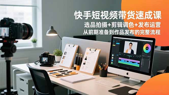 快手短视频带货速成课，选品拍摄+剪辑调色+发布运营，从前期准备到作品发布的完整流程-HEIXMI（中国站）