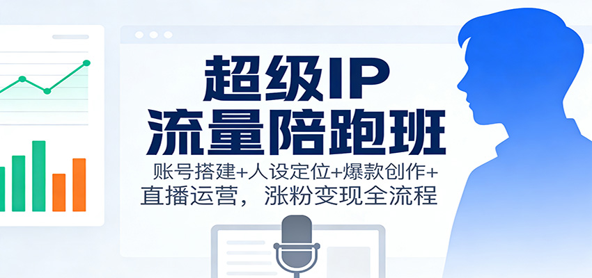 超级IP流量陪跑班：账号搭建+人设定位+爆款创作+直播运营，涨粉变现全流程-HEIXMI（中国站）