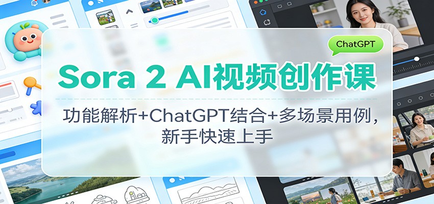 Sora 2 AI视频创作课：功能解析+ChatGPT结合+多场景用例，新手快速上手-HEIXMI（中国站）