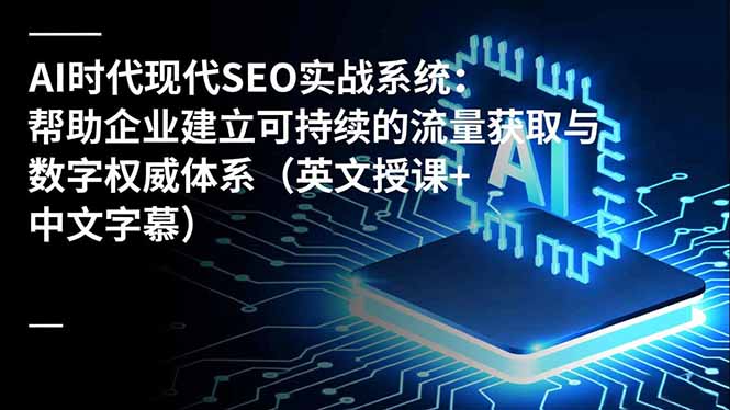 AI时代现代SEO实战系统：帮助企业建立可持续的流量获取与数字权威体系(英文授课+中文字幕-HEIXMI（中国站）