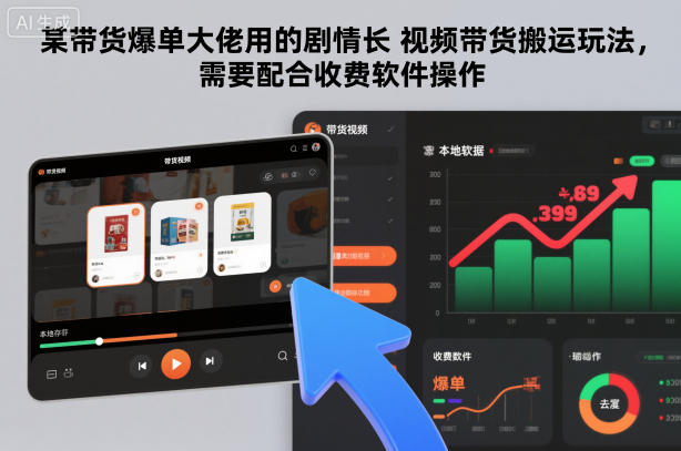 某带货爆单大佬用的剧情长视频带货搬运玩法，需要配合收费软件操作-HEIXMI（中国站）
