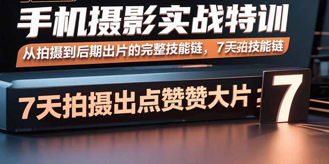 手机摄影实战特训，从拍摄到后期出片的完整技能链，7天拍出点赞大片-HEIXMI（中国站）