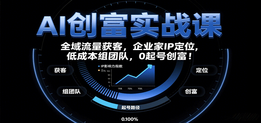 AI创富实战课：企业家IP定位，全域流量获客，低成本组团队，0起号创富！-HEIXMI（中国站）