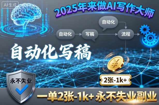 2025年来做AI写作大师，自动化写稿，一单2张-1k+，永不失业副业-HEIXMI（中国站）
