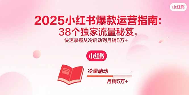 2025小红书爆款运营指南：38个独家流量秘笈，快速掌握从冷启动到月销5万+-HEIXMI（中国站）