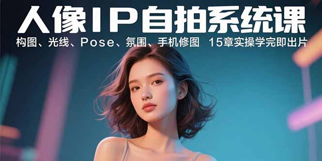 人像IP自拍系统课：构图、光线、Pose、氛围、手机修图 15章实操学完即出片-HEIXMI（中国站）