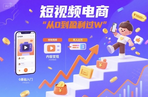 短视频电商：短视频变现从0到盈利过W-HEIXMI（中国站）