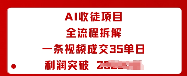 AI收徒项目全流程拆解一条视频成交35单日利润突破1k+-HEIXMI（中国站）