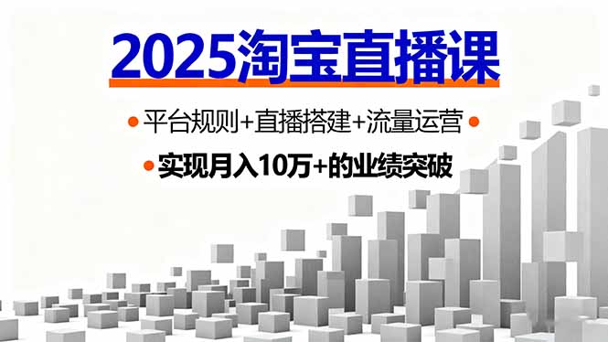 2025淘宝直播课，平台规则+直播搭建+流量运营，首播GMV破3万-HEIXMI（中国站）