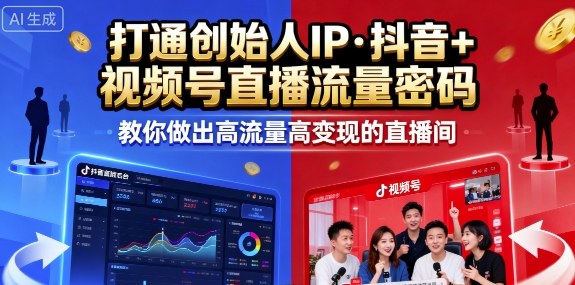 25年直播9-10两期线下课，打通创始人IP，抖音+视频号直播流量密码，教你做出高流量高变现的直播间-HEIXMI（中国站）