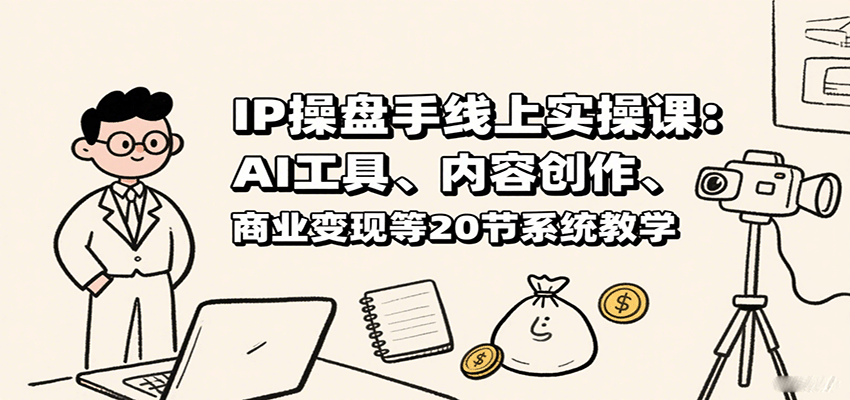 IP操盘手线上实操课：AI工具、内容创作、商业变现等20节系统教学-HEIXMI（中国站）