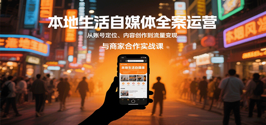 本地生活自媒体全案运营，从账号定位、内容创作到流量变现与商家合作实战课-HEIXMI（中国站）