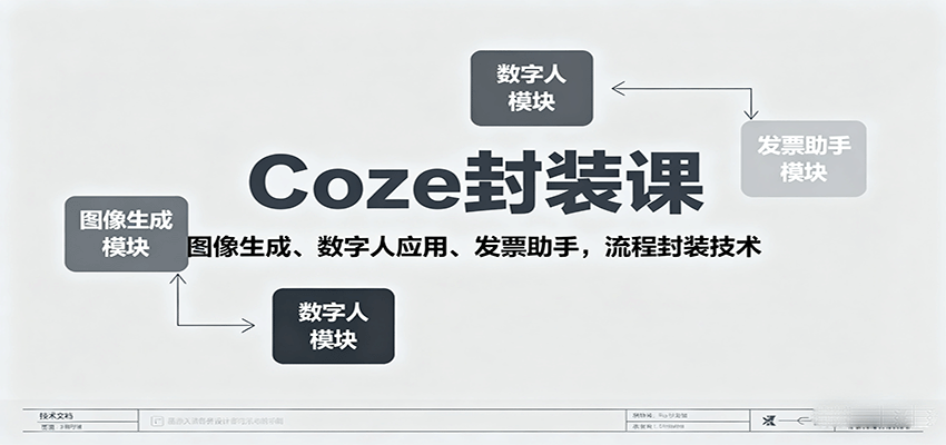 Coze封装课，图像生成、数字人应用、发票助手，流程封装技术-HEIXMI（中国站）