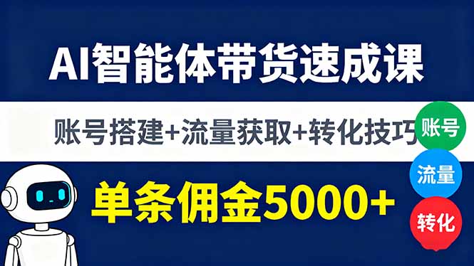 AI智能体带货速成课，账号搭建+流量获取+转化技巧，单条佣金5000+-HEIXMI（中国站）
