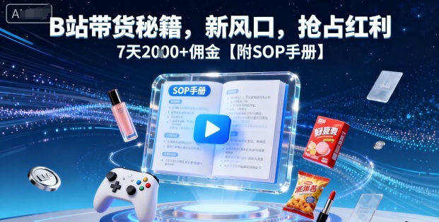B站带货秘籍，新风口，抢占红利，7天2k+佣金【附SOP手册】-HEIXMI（中国站）