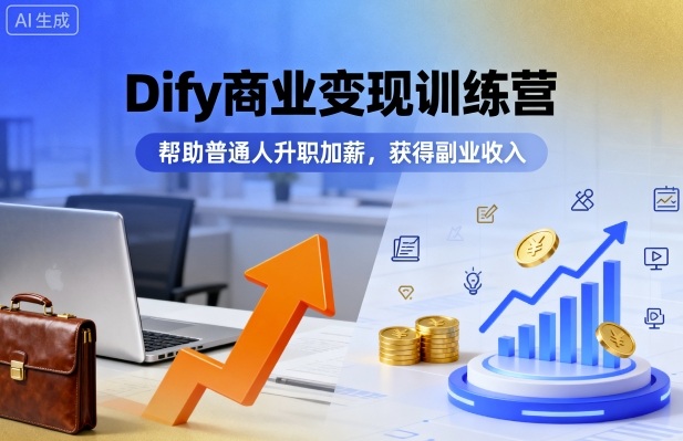 Dify商业变现训练营，帮助普通人升职加薪，获得副业收入-HEIXMI（中国站）