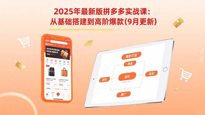 2025年最新版拼多多实战课：从基础搭建到高阶爆款(9月更新-HEIXMI（中国站）
