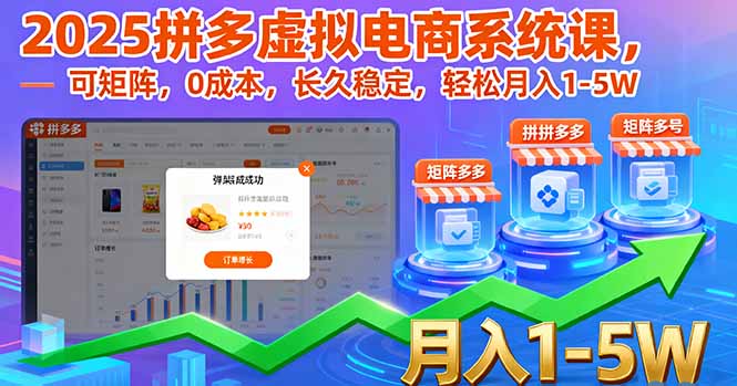2025拼多多虚拟电商系统课，可矩阵，0成本，长久稳定，轻松月入1-5W-HEIXMI（中国站）