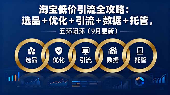 淘宝低价引流全攻略：选品＋优化＋引流＋数据＋托管，五环闭环(9月更新-HEIXMI（中国站）