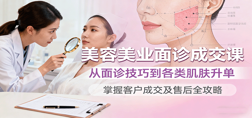 美容美业面诊成交课，从面诊技巧到各类肌肤升单，掌握客户成交及售后全攻略-HEIXMI（中国站）