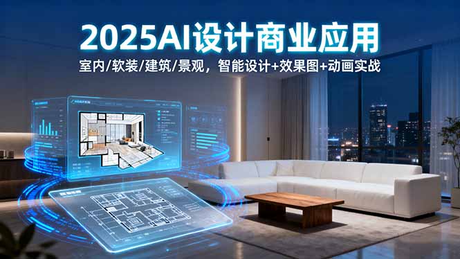 2025AI设计商业应用：室内/软装/建筑/景观，智能设计+效果图+动画实战-HEIXMI（中国站）