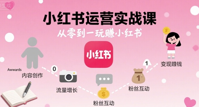 小红书运营实战课，从零到一玩賺小红书-HEIXMI（中国站）