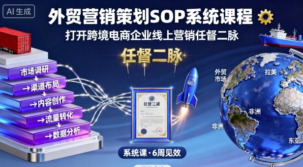 外贸营销策划SOP系统课程，打开跨境电商企业线上营销任督二脉-HEIXMI（中国站）