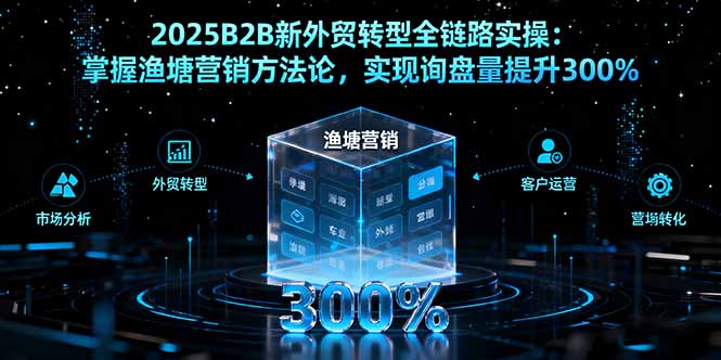 2025B2B新外贸转型全链路实操：掌握渔塘营销方法论，实现询盘量提升300%-HEIXMI（中国站）