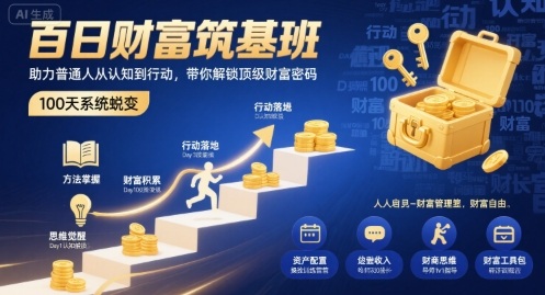 百日财富筑基班，助力普通人从认知到行动，带你解锁顶级财富密码-HEIXMI（中国站）