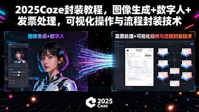 2025Coze封装教程，图像生成+数字人+发票处理，可视化操作与流程封装技术-HEIXMI（中国站）