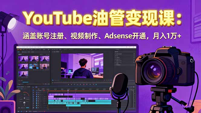 2025YouTube油管变现课：涵盖账号注册、视频制作、Adsense开通，月入1万+-HEIXMI（中国站）