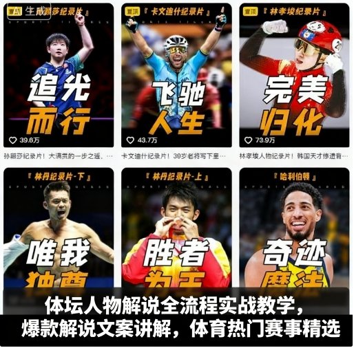 体坛人物解说全流程实战教学，爆款解说文案讲解，体育热门赛事精选-HEIXMI（中国站）