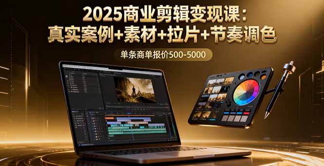 2025商业剪辑变现课：真实案例+素材+拉片+节奏调色，单条商单报价500-5000-HEIXMI（中国站）