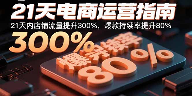 21天电商运营指南：21天内店铺流量提升300%，爆款持续率提升80%-HEIXMI（中国站）