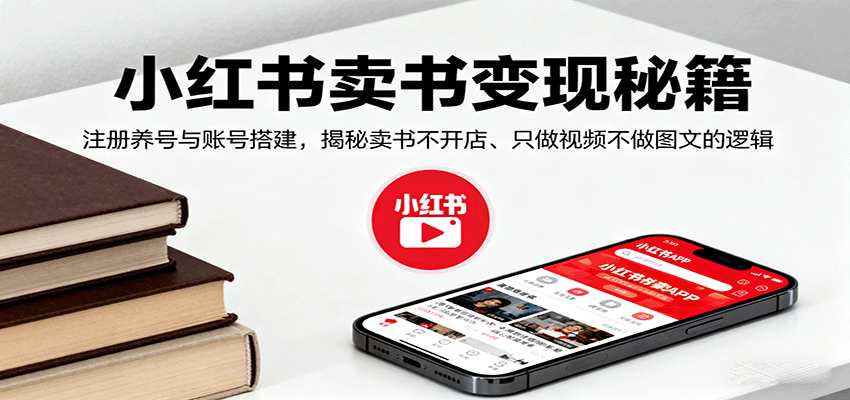 小红书卖书变现秘籍，注册养号与账号搭建，揭秘卖书不开店、只做视频不做图文的逻辑-HEIXMI（中国站）
