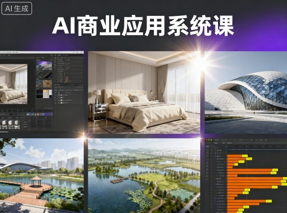 AI商业应用系统课，室内-软装-建筑-景观，智能设计+效果图+动画画实战-HEIXMI（中国站）