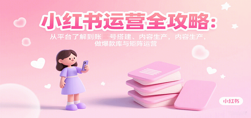 小红书运营全攻略：从平台了解到账号搭建、内容生产，做爆款库与矩阵运营-HEIXMI（中国站）
