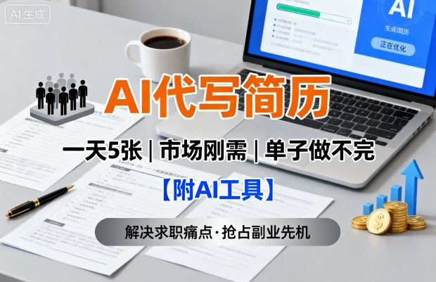 AI代写简历，一天5张，今年找工作难，市场刚需，单子做不完【附AI工具】-HEIXMI（中国站）