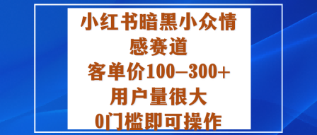 小红书暗黑小众情感赛道，客单价100-300+用户量很大，0门槛即可操作-HEIXMI（中国站）