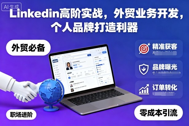 Linkedin高阶实战，外贸业务开发，个人品牌打造利器-HEIXMI（中国站）
