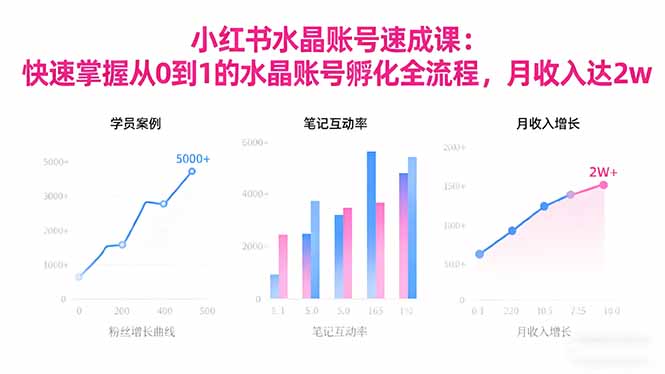 2025小红书水晶账号速成课：快速掌握从0-1水晶账号孵化全流程，月收入达2w-HEIXMI（中国站）