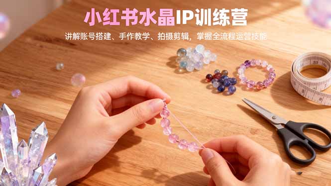 小红书水晶IP训练营，讲解账号搭建、手作教学、拍摄剪辑，全流程运营技能-HEIXMI（中国站）