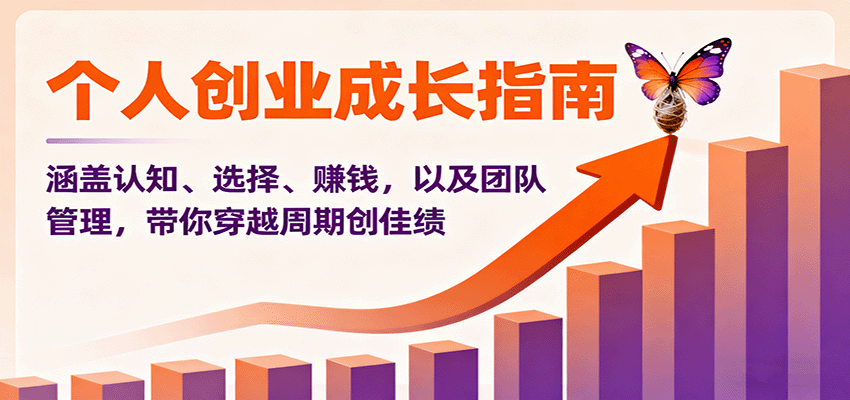 个人创业成长指南：涵盖认知、选择、赚钱，以及团队管理，带你穿越周期创佳绩-HEIXMI（中国站）