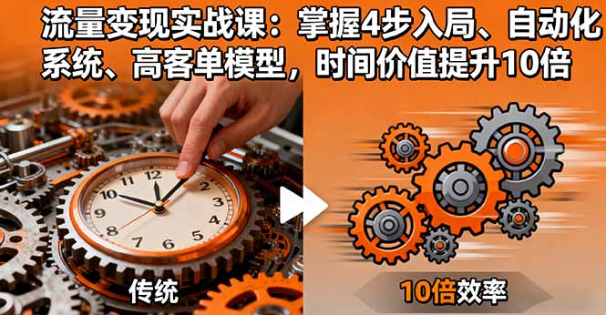 流量变现实战课：掌握4步入局、自动化系统、高客单模型，时间价值提升10倍-HEIXMI（中国站）