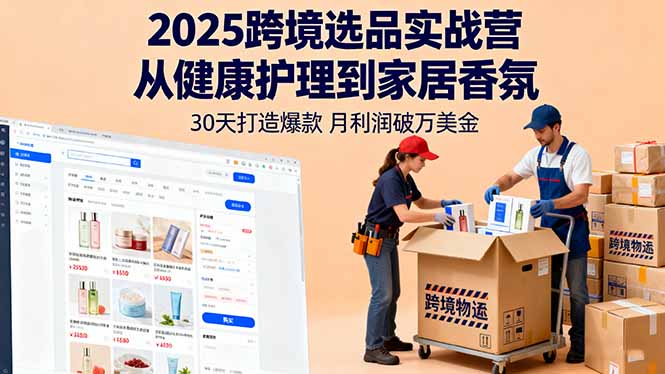 2025跨境选品实战营：从健康护理到家居香氛，30天打造爆款,月利润破万美金-HEIXMI（中国站）