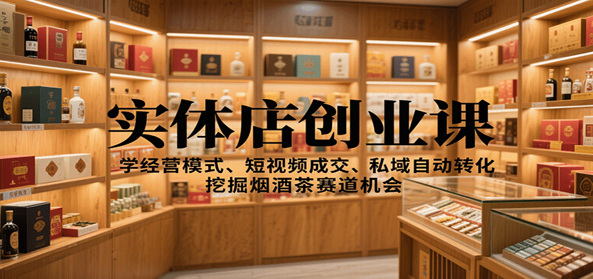 实体店创业课：学经营模式、短视频成交、私域自动转化，挖掘烟酒茶赛道机会-HEIXMI（中国站）