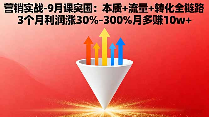 营销实战-9月突围课:本质+流量+转化全链路 3个月利润涨30%-300%月多赚10w+-HEIXMI（中国站）