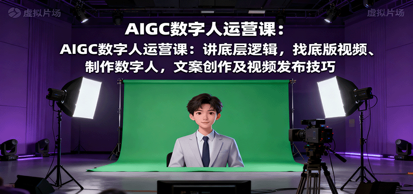 AIGC数字人运营课：讲底层逻辑，找底版视频、制作数字人，文案创作及视频发布技巧-HEIXMI（中国站）