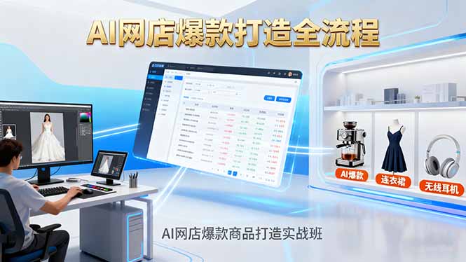 AI网店爆款商品打造实战班：AI技术实现商品图智能处理，快速搭建AI网店-HEIXMI（中国站）